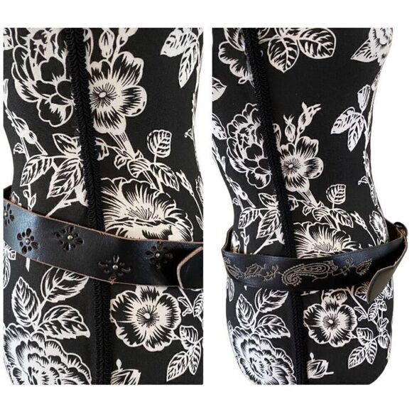 Set Of 2 Faux Leather Belts Size 7 Cowgirl Studded Embroidered Embellished - Picture 1 of 13